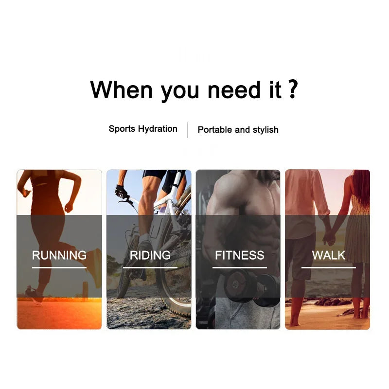 LUSQI 500 ml oru skaninta gertuvė su 9 skonio žiedais – stilinga sportinė gertuvė su šiaudeliu(Gradient Purple Pink)