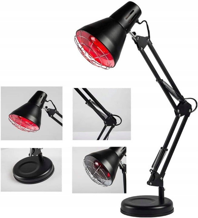Raudonos šviesos terapijos lempa su laikmačiu ir reguliuojamu kampu (600–1400 nm)