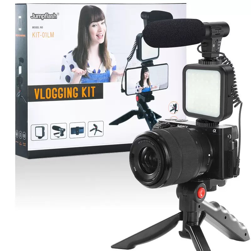 YouTube TikTok vlogging 4in1 trikojis telefono filmavimo rinkinys