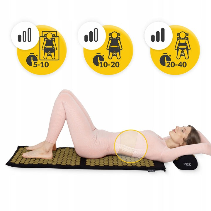 Akupresūros kilimėlis su dygliais, kraujotakos stimuliavimas, masažinė pagalvė