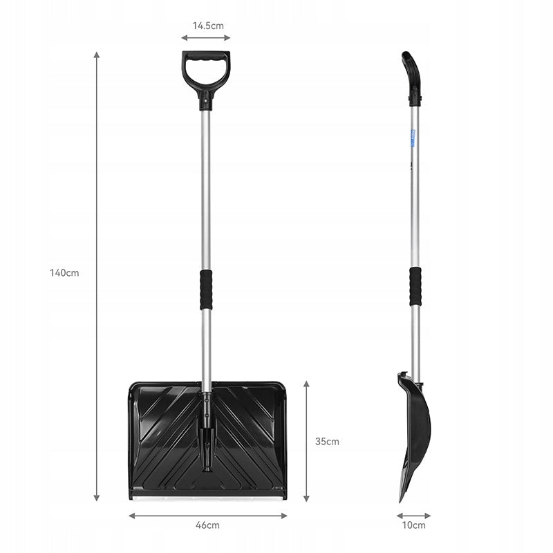 Sniego kastuvas Rippey VOSTOK – aliuminis, platus, 140 cm su tvirtinimo detale