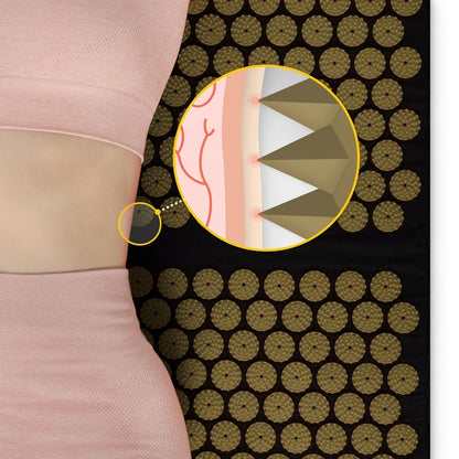 Akupresūros kilimėlis su dygliais, kraujotakos stimuliavimas, masažinė pagalvė