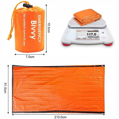 Bivvy Emergency – terminis avarinis miegmaišis (213 × 91 cm)
