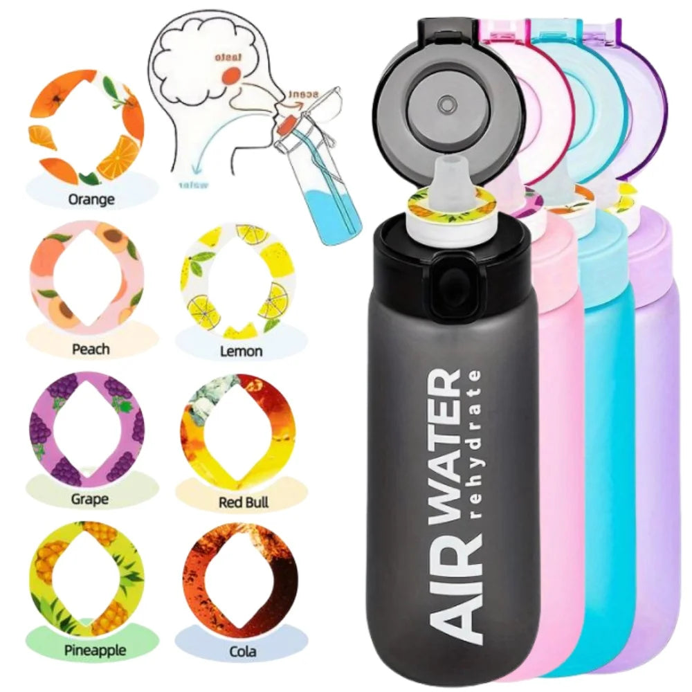 Kvapų gertuvė su 7 vaisių kapsulėmis – 750 ml, be cukraus, sportui ir aktyviam laisvalaikiui (šviesiai purpurinė)