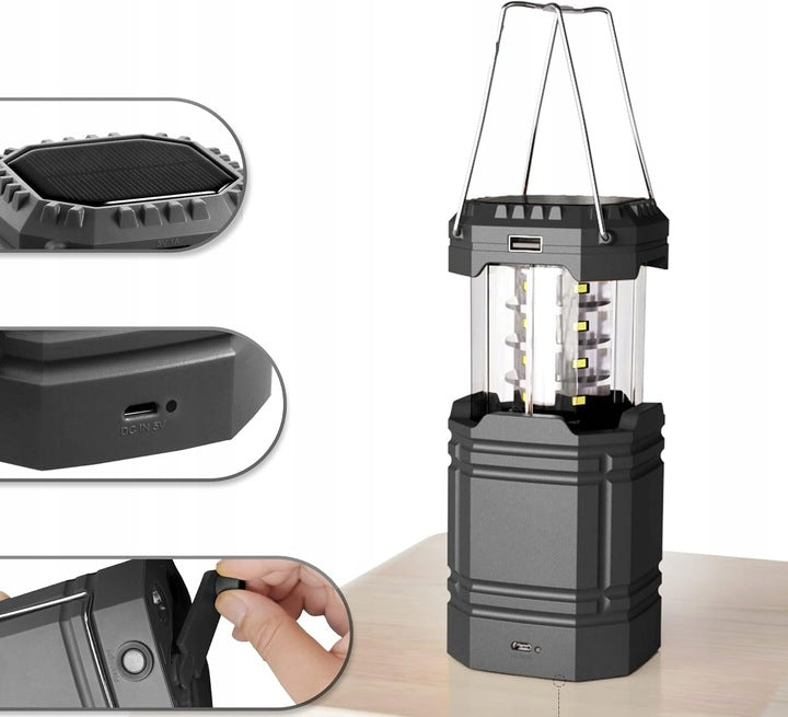 Daugiafunkcinė LED saulės  lempa 3000 mAh