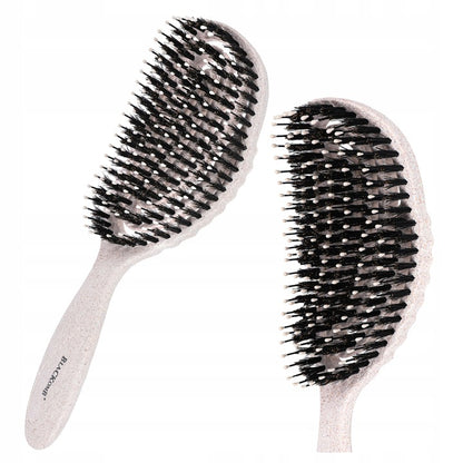 Plaukų šepetys su šerno šeriais, profiliuotas iššukavimui ir masažui