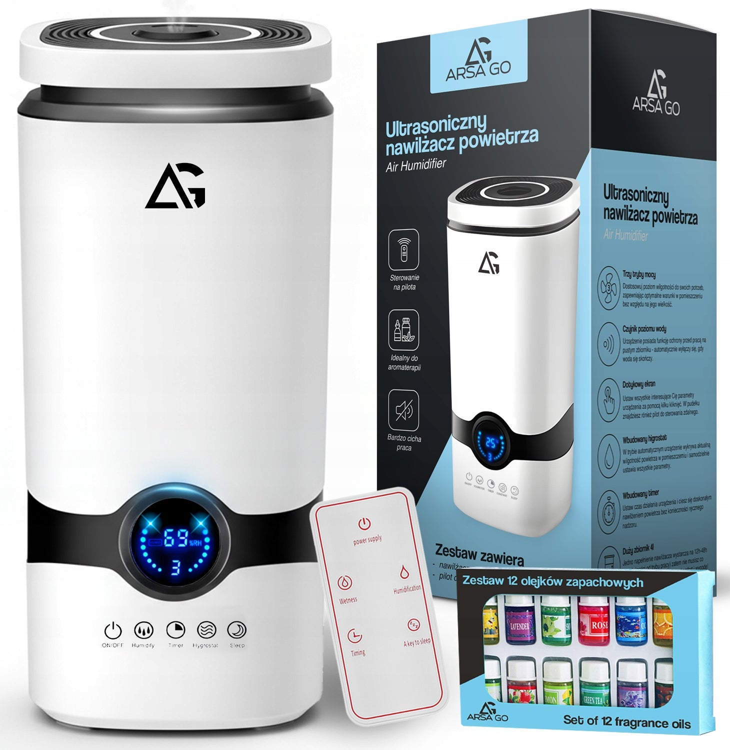 Drėkintuvas ultragarsinis USB 300ml spalvotas LED nakties šviesa