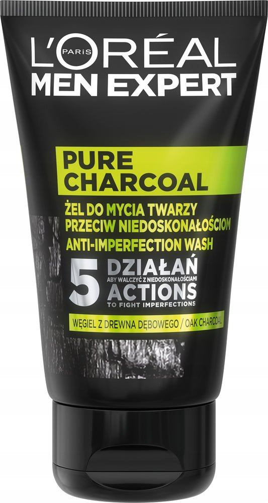 Vyrų odos prausiklis veidui 3in1 giliai valantis charcoal