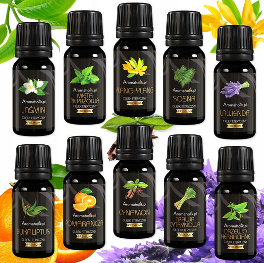 Aromaterapijos kvapų rinkinys 10 eterinių aliejų 10ml kiekvienas