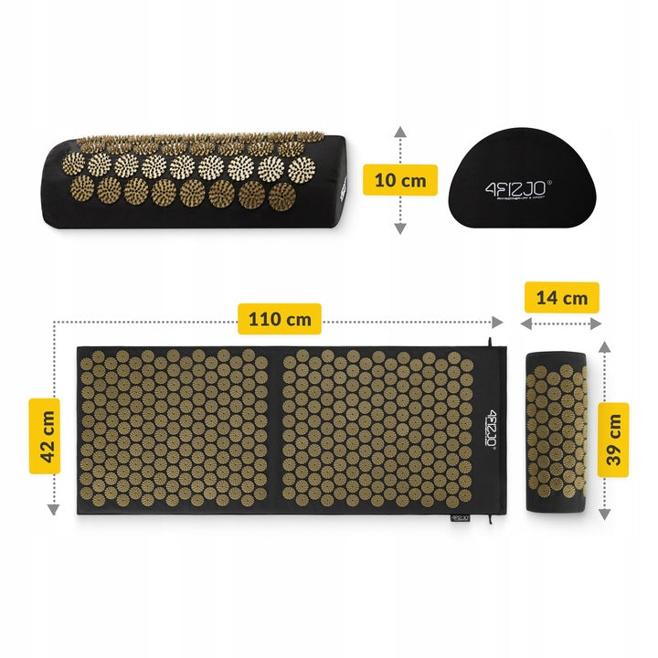 Akupresūros kilimėlis su dygliais, kraujotakos stimuliavimas, masažinė pagalvė