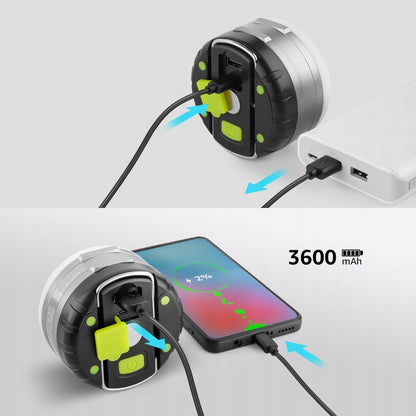 Nešiojama LED stovyklavimo lempa, įkraunama