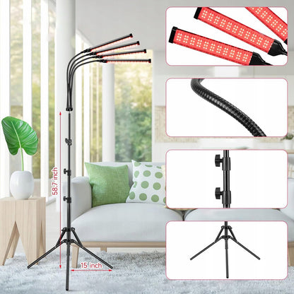 Infraraudonųjų spindulių terapinė LED lempa 180 LED (660nm + 850nm), su trikoju