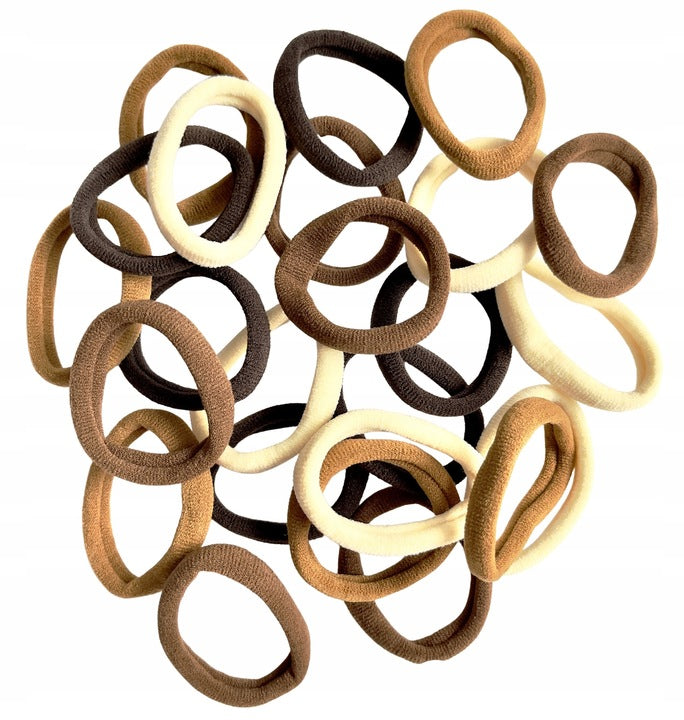 Šilkinės plaukų gumutės 3 dalių, tamsus, Qrown