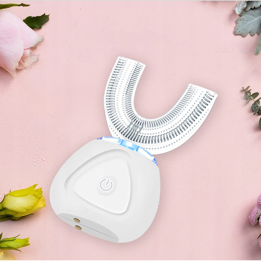 360° automatinis ultragarsinis dantų šepetėlis (U formos), baltas