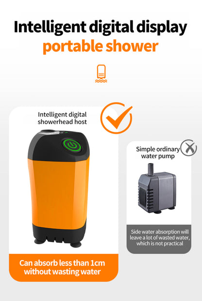 Nešiojamas elektrinis lauko dušas su IPX7 apsauga