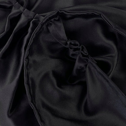 Šilkinė turbaninė plaukų kepuraitė iš 100 % natūralaus šilkmedžio šilko – juoda