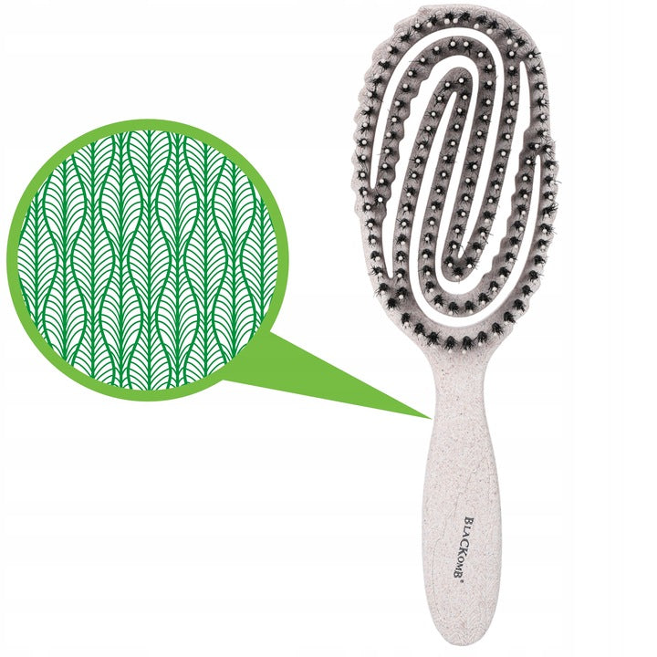 Plaukų šepetys su šerno šeriais, profiliuotas iššukavimui ir masažui