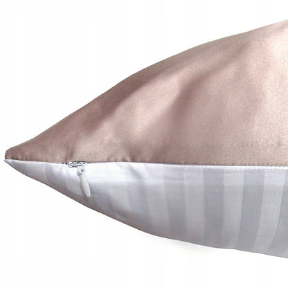 Rinkinys: Šilkinis pagalvės užvalkalas 40x60 su medvilne + šilkinė plaukų gumyte Rausva