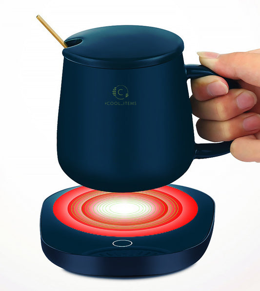 USB šildantis puodelis kavai temperatūrą palaikantis 55°C stalinis