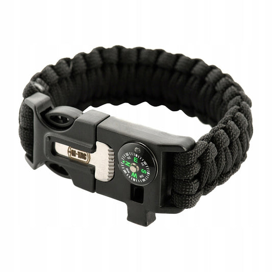 Paracord apyrankė su kompasu ir švilpuku