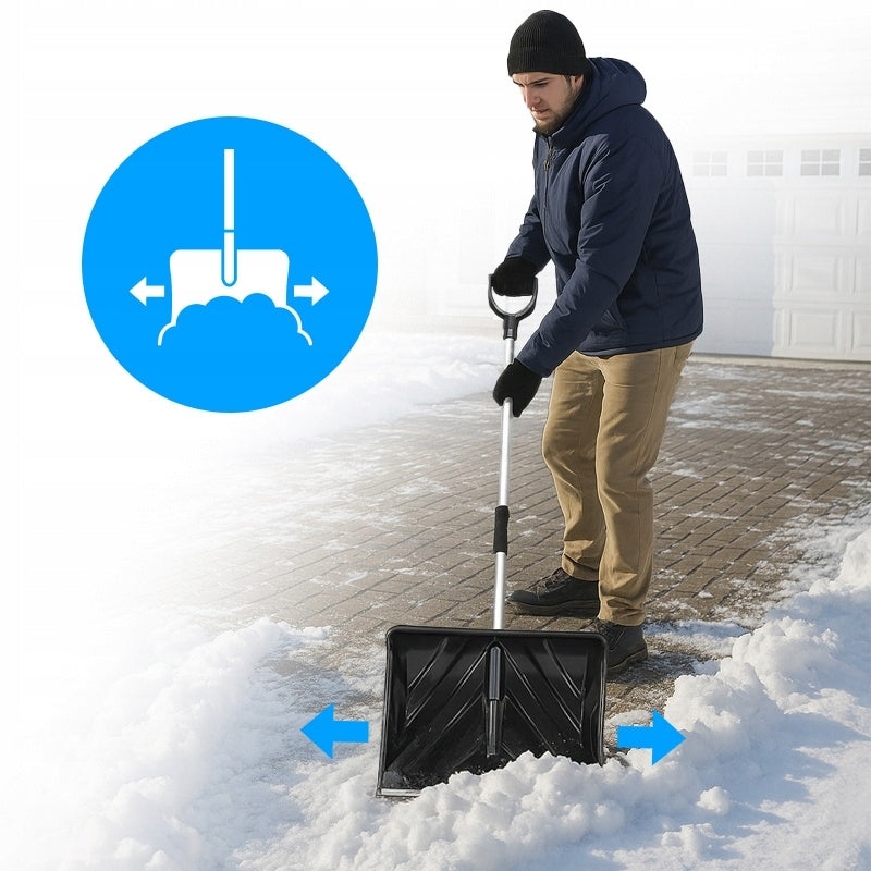 Sniego kastuvas Rippey VOSTOK – aliuminis, platus, 140 cm su tvirtinimo detale