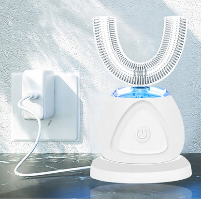 360° automatinis ultragarsinis dantų šepetėlis (U formos), baltas