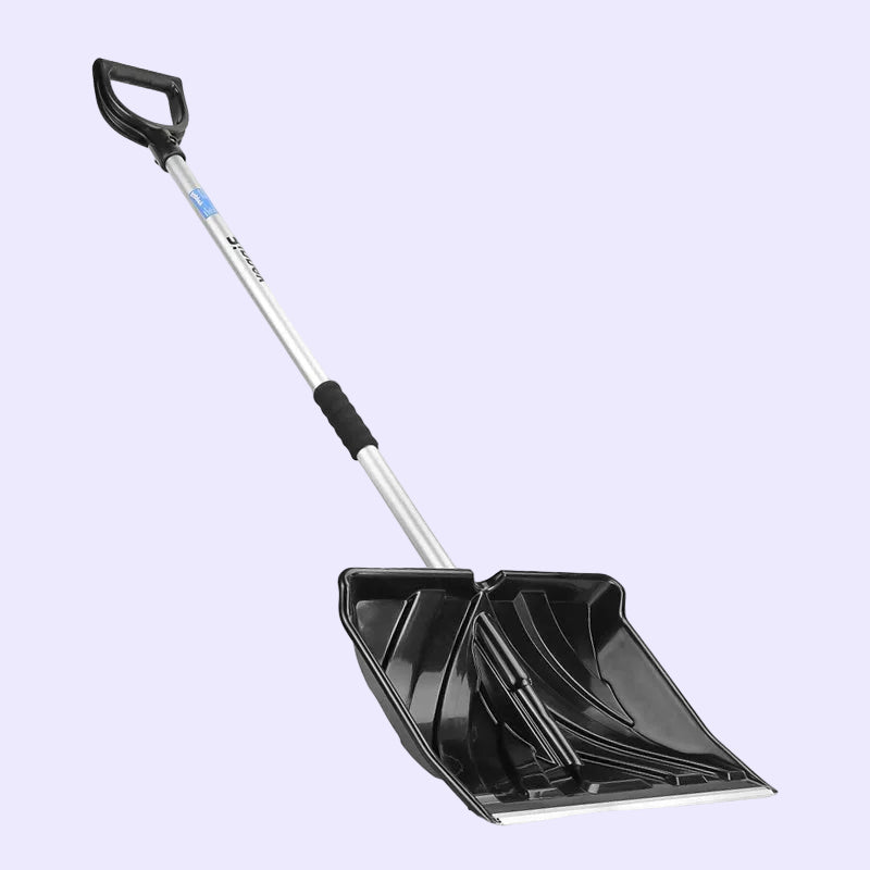 Aliumininis sniego kastuvas Rippey VOSTOK, 140 cm, su metaliniu kraštu, juodas