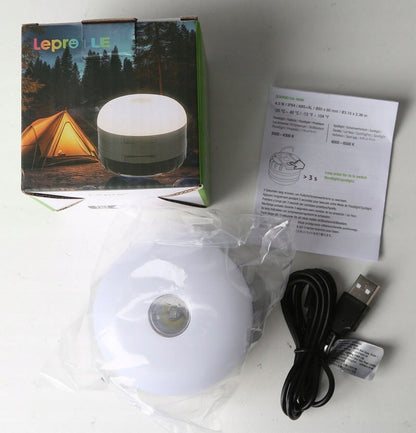 Nešiojama LED stovyklavimo lempa, įkraunama