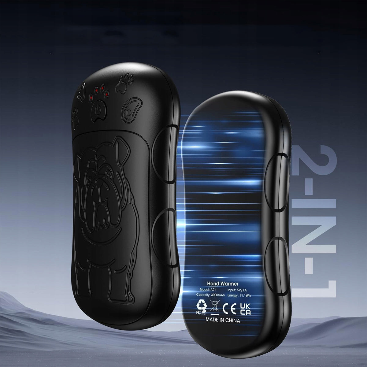USB magnetinis elektrinis rankų šildytuvas-išorinė baterija 2 viename 6000 mAh