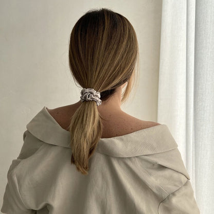 Šilkinės plaukų gumutės 3 dalių, tamsus, Qrown