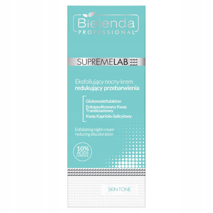 Naktinis veido kremas nuo pigmentinių dėmių Bielenda SupremeLab Skin Tone