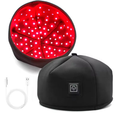 Plaukų augimą skatinanti LED kepurė su raudonos šviesos terapija (660–850nm)(juoda)