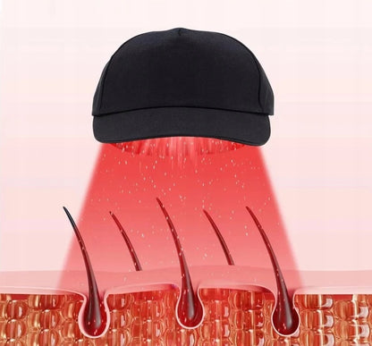 Infraraudonųjų spindulių kepurė plaukų augimui