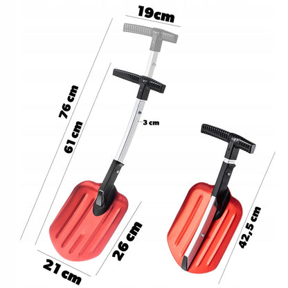 Teleskopinis sniego kastuvas automobiliui KADAX – sulankstomas, aliuminis, 61–76 cm
