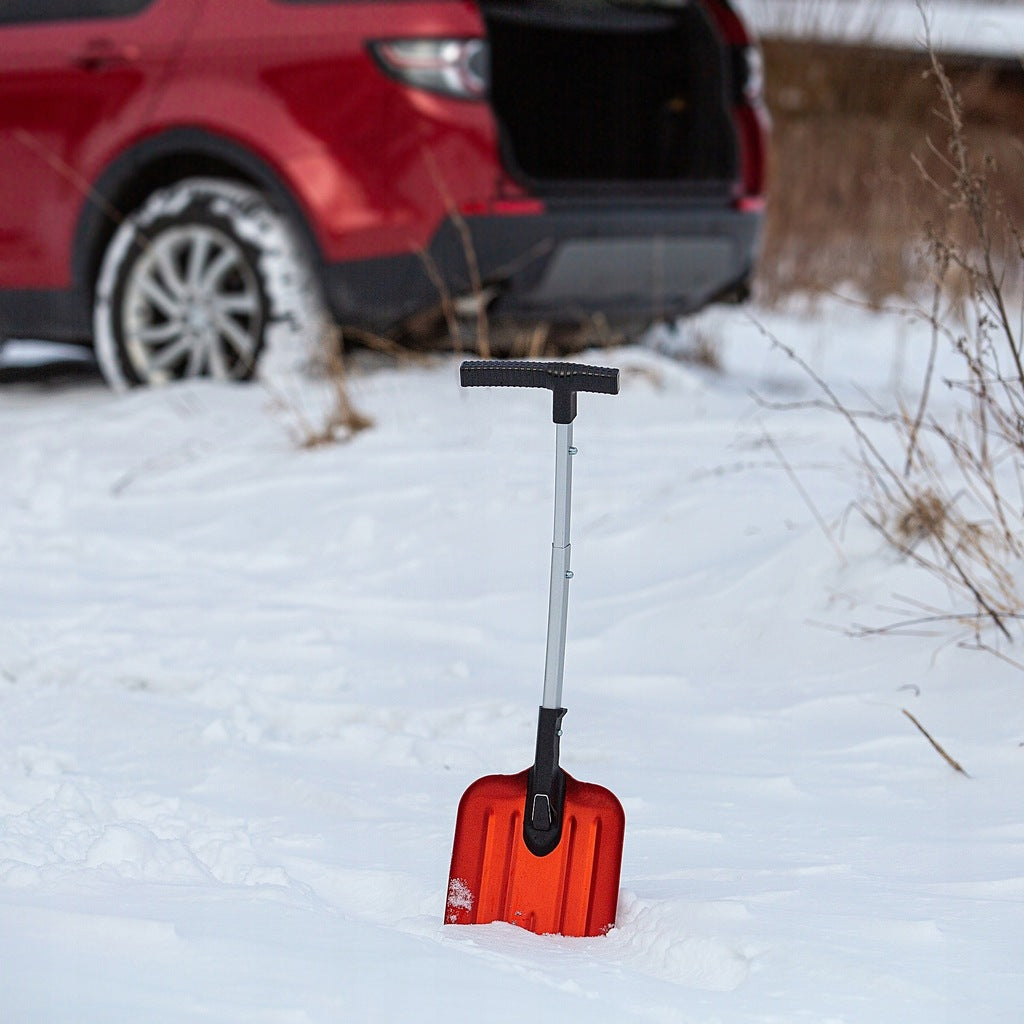 Teleskopinis sniego kastuvas automobiliui KADAX – sulankstomas, aliuminis, 61–76 cm