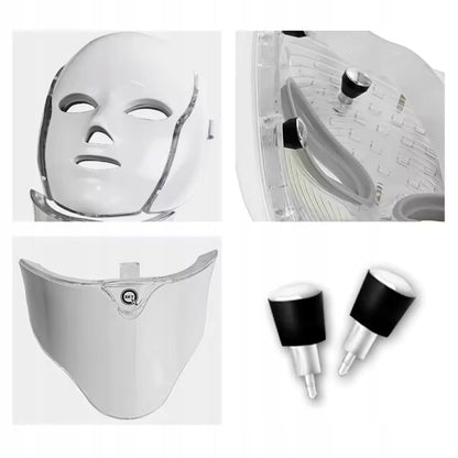 LED kaukė veidui ir kaklui QSKY – 7 spalvų šviesos terapija, liftingas ir odos atjauninimas