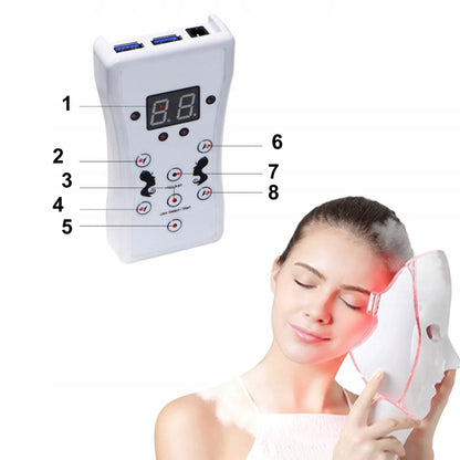 LED kaukė veidui ir kaklui QSKY – 7 spalvų šviesos terapija, liftingas ir odos atjauninimas