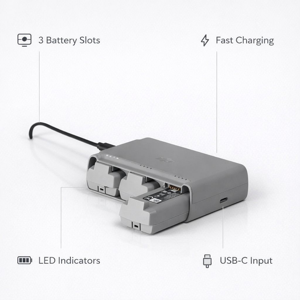 DJI Mini 2 / Mini 4K / Mini 2 SE / Mini SE baterijų įkrovimo stotelė