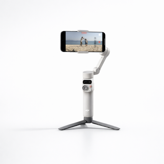 DJI Osmo Mobile 7 telefono stabilizatorius su magnetiniu laikikliu ir integruotu trikoju