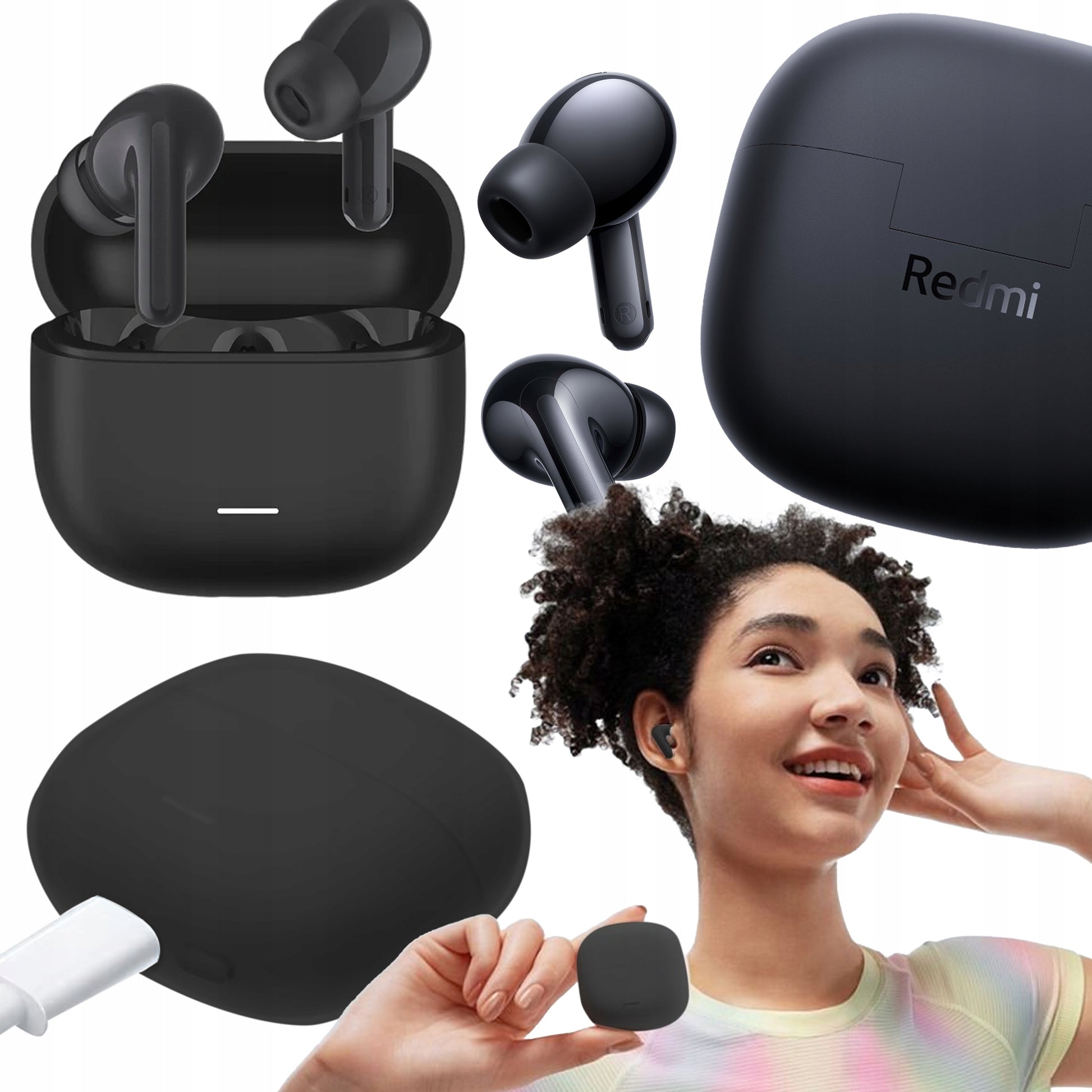 Xiaomi Redmi Buds 6 Lite ANC belaidės in-ear Bluetooth 5.3 juodos
