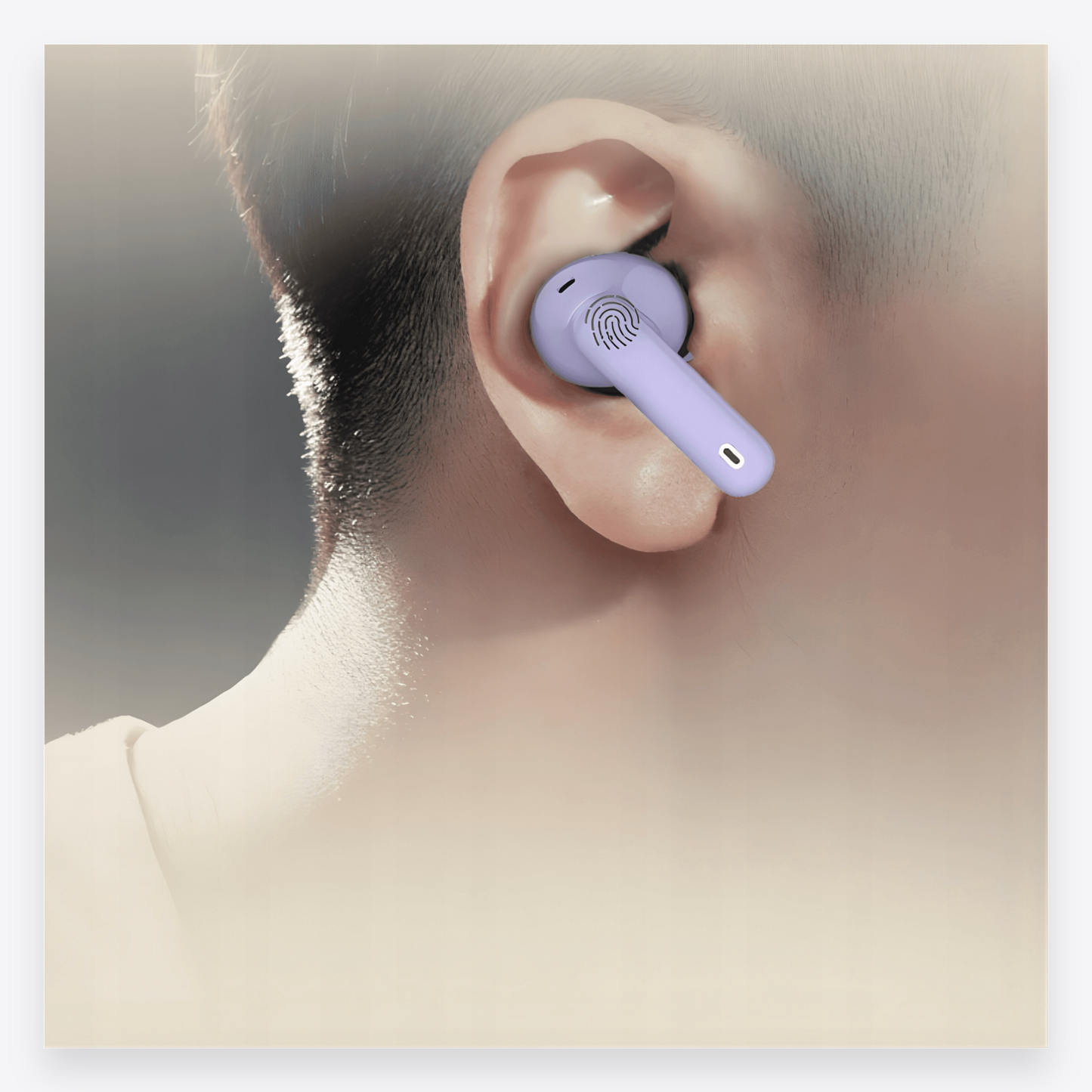 Manta RYTMO TWS belaidės į ausis įdedamos ausinės, su „Bluetooth“, violetinės