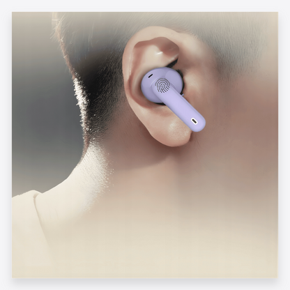 Manta RYTMO TWS belaidės į ausis įdedamos ausinės, su „Bluetooth“, violetinės