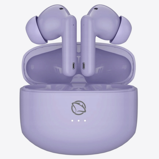 Manta RYTMO TWS belaidės į ausis įdedamos ausinės, su „Bluetooth“, violetinės