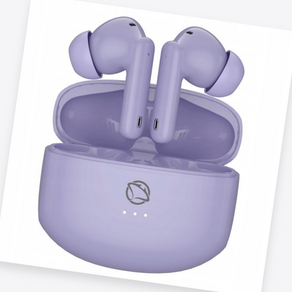 Manta RYTMO TWS belaidės į ausis įdedamos ausinės, su „Bluetooth“, violetinės
