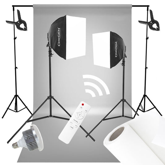 Fotografavimo fonas 5m rinkinys su softbox 40x40 stativu LED