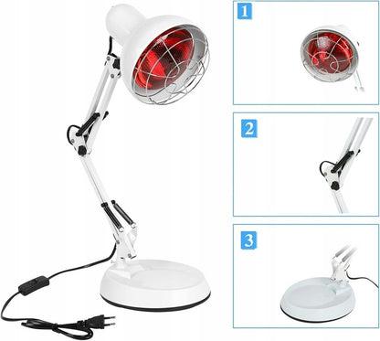 Infraraudonųjų spindulių terapinė lempa 150 W su reguliuojamu aukščiu
