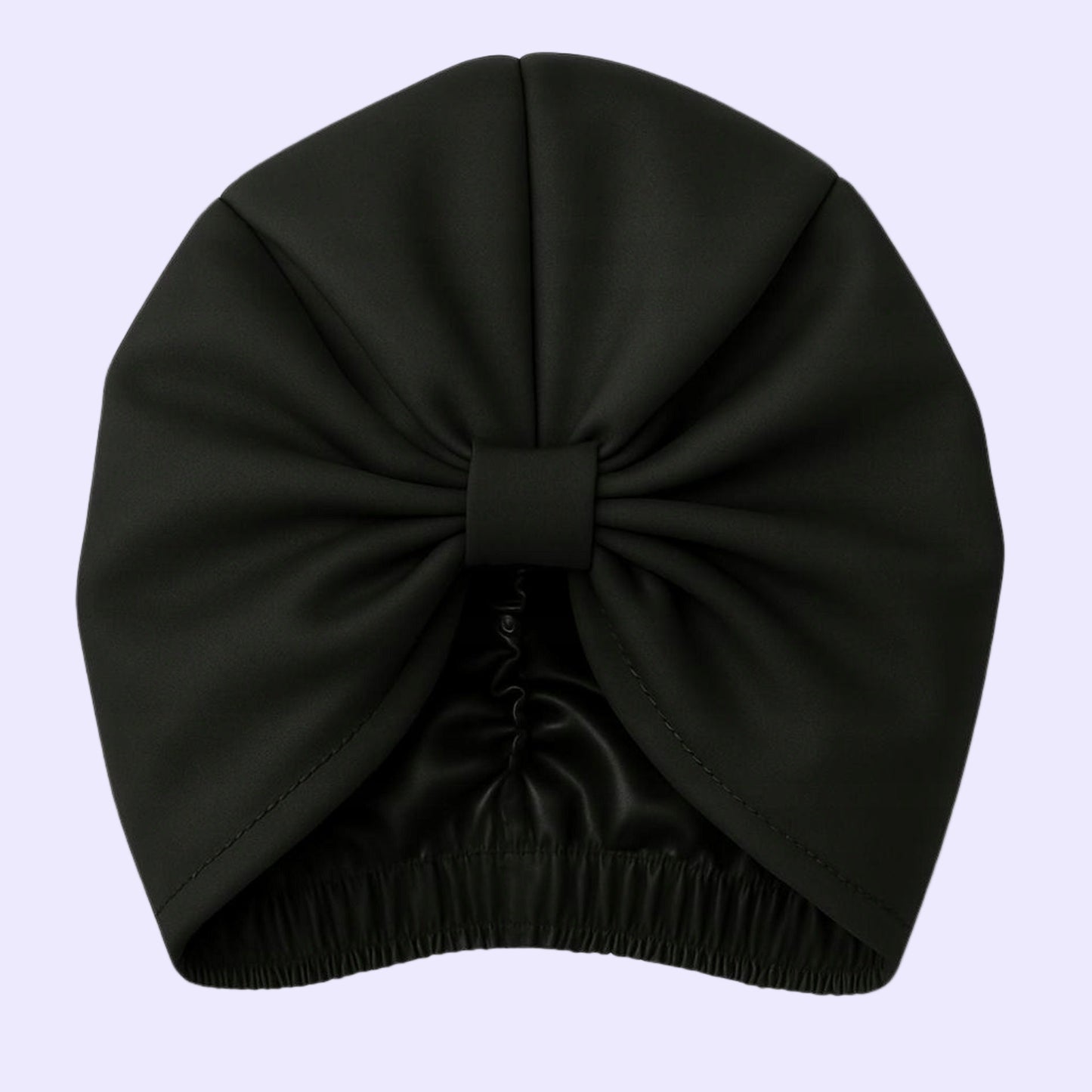 Šilkinė turbaninė plaukų kepuraitė iš 100 % natūralaus šilkmedžio šilko – juoda