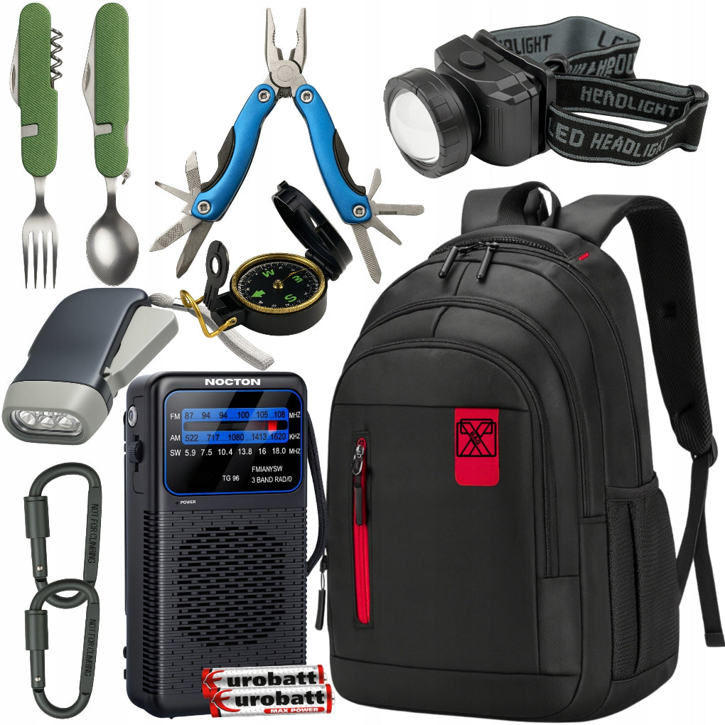 Evakuacinė kuprinė su išgyvenimo įrankiais – RCB rekomenduojamas rinkinys civilinei apsaugai