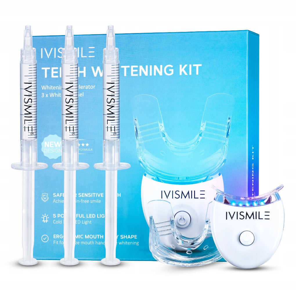 IVISMILE – dantų balinimo rinkinys namams su LED lempa