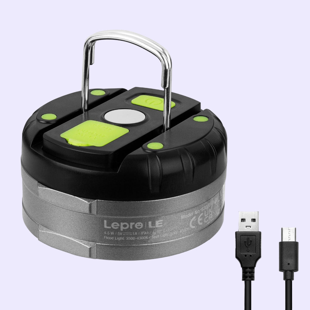 Nešiojama LED stovyklavimo lempa, įkraunama